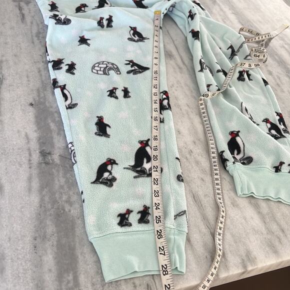 Nick & Nora Fleece Penguin Print Jumpsuit Sleeper Pajamas Size Small Fleece Zip - Picture 10 of 11